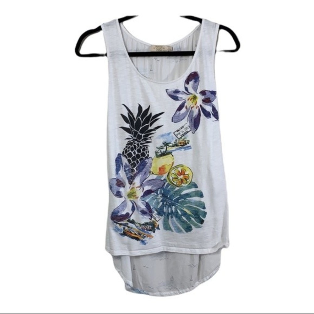 Paradise Shores Women’s White Tank Top Size L